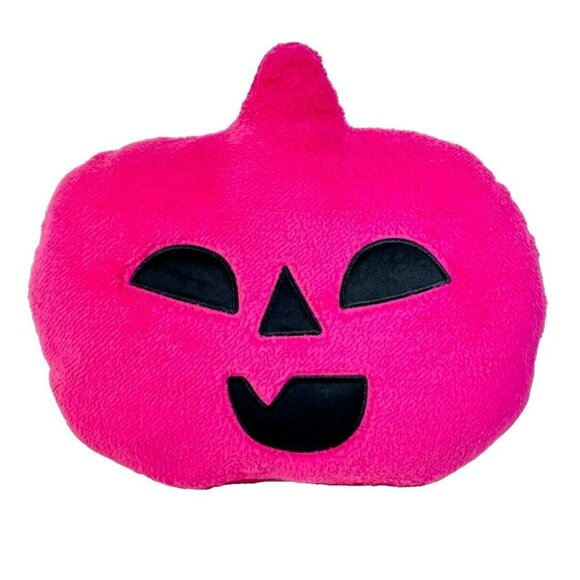 Hyde & EEK! Faux Shearling 16" Halloween PUMPKIN Throw Pillow Pink - Picture 1 of 7